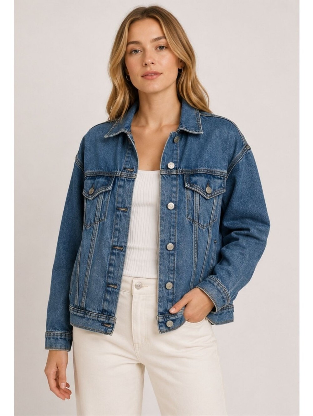 Ralph Lauren Denim Jacket Trucker Jean 90s Pockets Vintage Button Classic Preppy